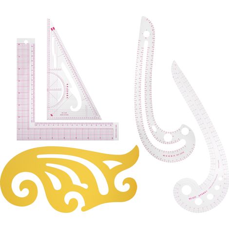 5Pcs Curve Ruler MultiFunction Plastic Vary Form Sewing Grading Proofing Clothing Tool (1/5)
