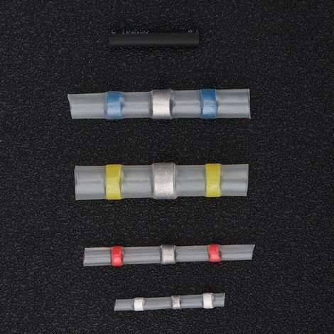 Kit de 500 gaines thermorétractables pour épissures et raccords électriques, connecteurs étanches, isolants, soudure et protection de câbles (1/5)