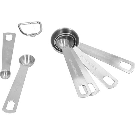 Messlöffel aus Edelstahl mit Skala, 6er-Set Messlöffel für Gewürze und Backwaren, Küchenutensil für den Haushalt. (1/5)
