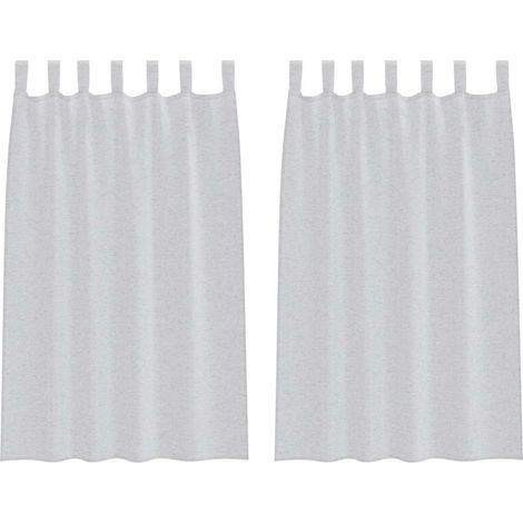 Maison Exclusive - Voile-Vorhang 2 pcs Hellgrau 175 x 140 cm Poly