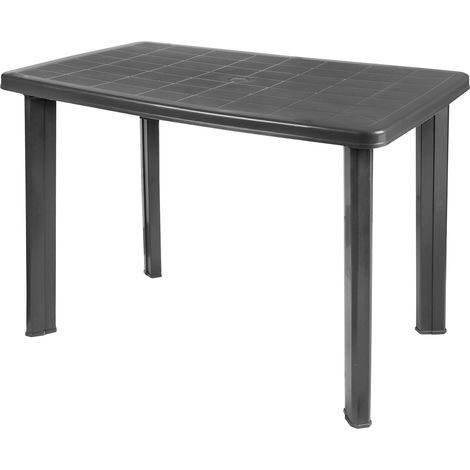 Kunststoff Gartentisch 100 x 72 cm - anthrazit - Campingtisch rechteckig im klassischen Design - Balkontisch Terrassentisch Campingtisch Garten Tisch