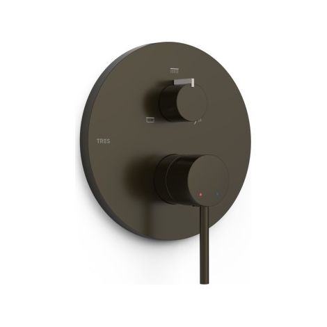 Mitigeur douche pour boîtier encastré Rapid‑box 3 voies Noir Bronze - TRES 26227310KMB (1/2)
