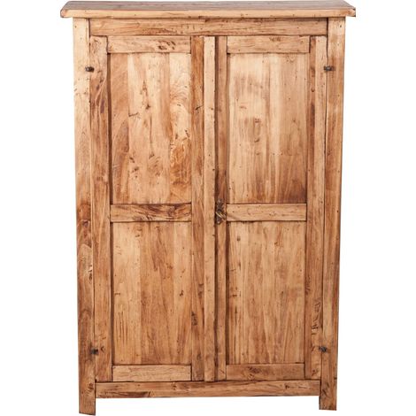Country-style solid lime wood, natural finish W68xDP25xH98 cm sized cabinet. Made in Italy (1/5)