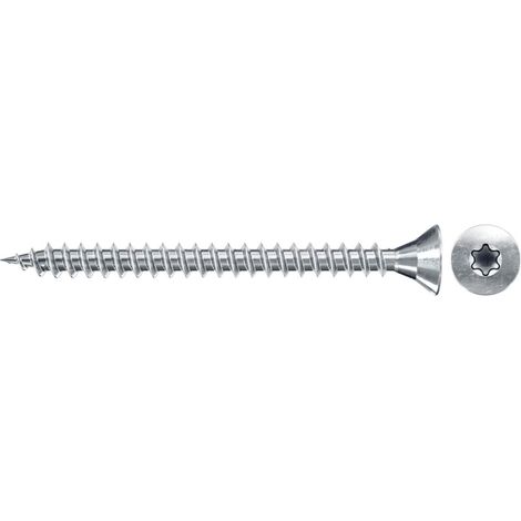 Fischer 1.000x vis pour panneaux d'aggloméré FSPII 3,5 x 30 mm tête fraisée zinguée bleue filetage complet étoile interne TX - 551094