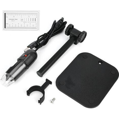 Microscope numérique USB S04 8 LED lumière blanche, grossissement 25X-600X, avec support réglable en hauteur (1/5)