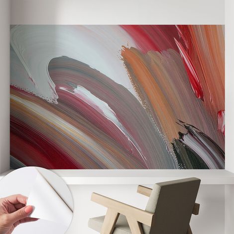 Papier peint adhésif avec colle pour décoration moderne de salon chambre à coucher cuisine et bureau Facile Expression picturale 104x70 cm (1/5)