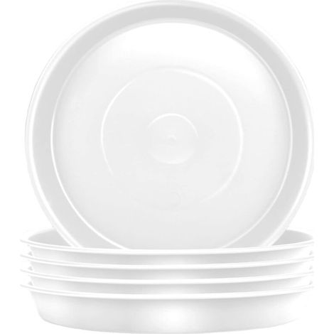Lot de 5 soucoupes pour pots de fleurs blanches, plateaux de protection pour plantes