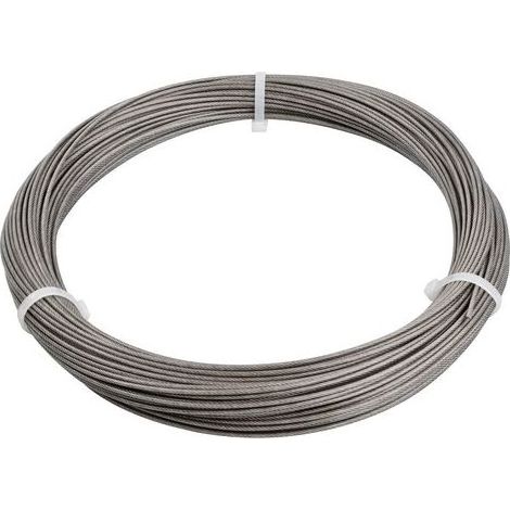 TAISHENGDA-50M Drahtseil, 2 mm PVC-ummanteltes Edelstahlseil 304, extra starke 7x7 Edelstahl-Wäscheleine, Stahlseil für Gardinen, Aufhängedraht für Bilderrahmen, Spiegel, Garten, Heimwerkerbedarf (1/5)