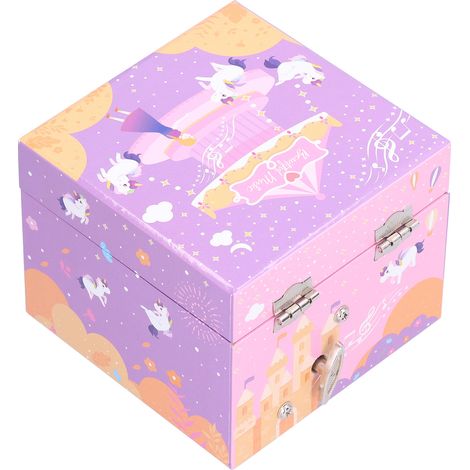 Boîte à bijoux musicale en forme d'animal mignon, décoration de chambre d'enfant avec tiroir coulissant (1/5)