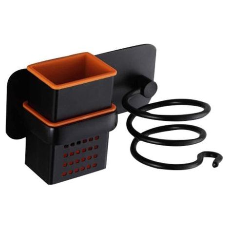 Support de Sèche Cheveux sans poinçon, Organisateur de Sèche Cheveux Multifonctionnel en Aluminium, Porte Sèche Cheveux Mural, pour Salles de Bain, Chambres, Toilettes, Barbiers- (1/5)