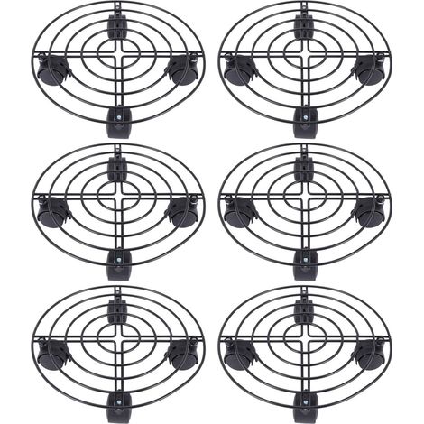 6X Support de Pot de Fleur et de Plante En Metal Chariot Caddie Sur Roues Outils de Jardin (1/5)
