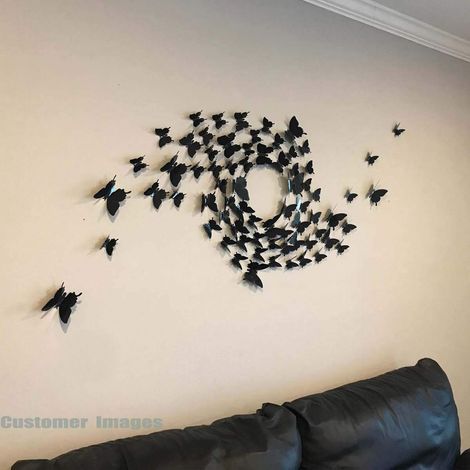 vingt-quatreFilm package 3DPapillon - Noir - Sticker mural amovible (1/5)