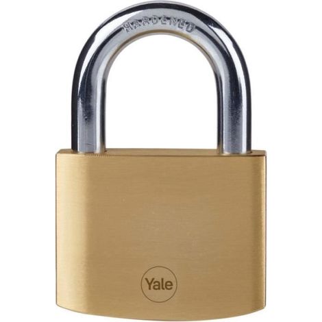 Cadenas laiton - YALE - Y110B/60/132/1 - 60 mm - Anse acier cémenté - 3 clés - Pour trappes d'acces, chaînes, échelles, por (1/5)