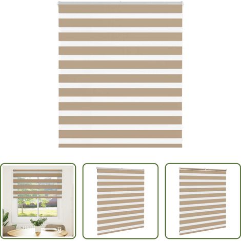vidaXL Sonnenschutz - Doppelrollo Sandbraun 120x100 cm Stoffbreite 115,9 cm Polyester (1/5)