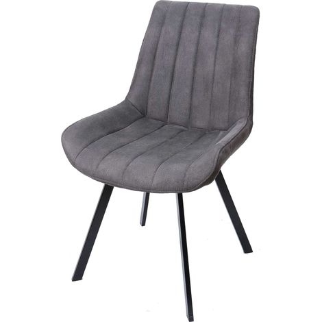 Chaise de salle à manger Phebe avec coutures - gris (1/3)