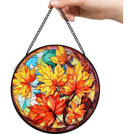 30 cmAttrape-soleil fleurs oiseaux abeille en verre coloré, décoration maison intérieure, cadeau femme (1/5)