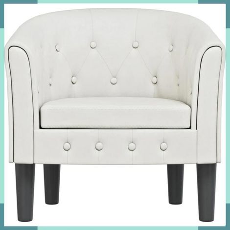 356460 Chaise cabriolet blanc similicuir (1/5)