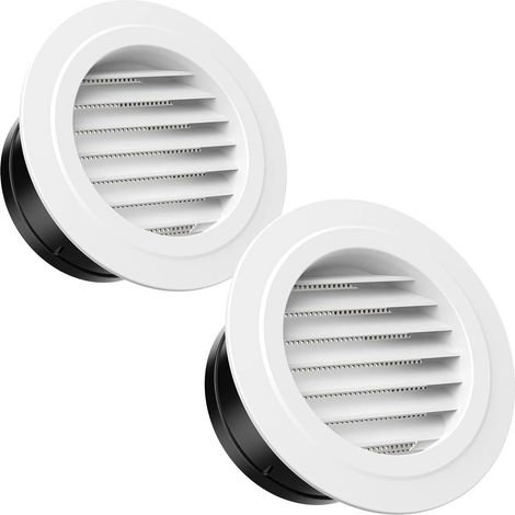 Lot de 2 grilles d'aération rondes 75 mm - Anti-insectes avec (1/5)