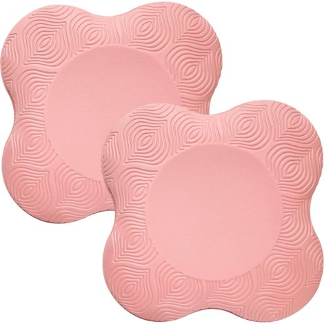 Coussin De Genou Yoga - Mousse Pu Antidérapant 20x20x2 Cm - Pour Pilates Et Sol Dur - Lot De 2 Rose (1/5)
