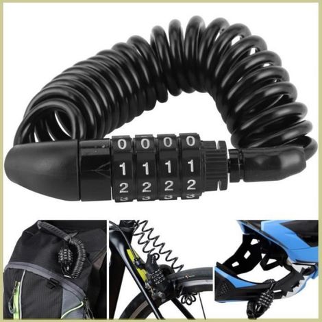 Verrou Antivol Casque - Code 4 Chiffres - Pour Moto Vélo Vélo Électrique VTT - ABS - 1 Pièce (1/4)