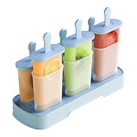 6-teiliges Eisformen-Set – BPA-frei – Eismaschine mit einfacher Eisentnahme – Form für hausgemachtes Eis (blau) (1/5)