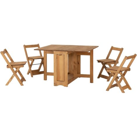 Santos Butterfly Indoor Dining Set (Set of 4) - Natural Wax