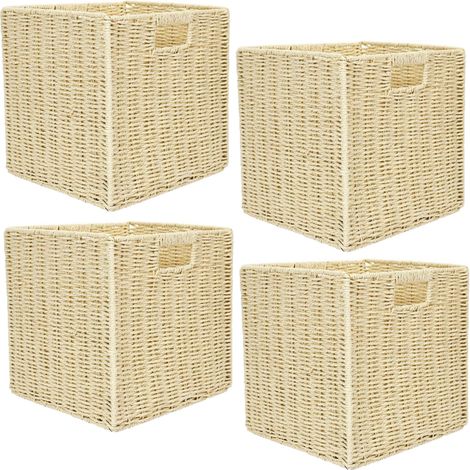 Lot de 4 cubes de rangement tressés pliables (1/5)