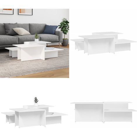 Couchtische 2 Stk. Weiß Holzwerkstoff - Couchtisch - Wohnzimmerstil - Weißer Couchtisch - Holzwerkstoff Möbel - Sideboard - Home & Living (1/5)