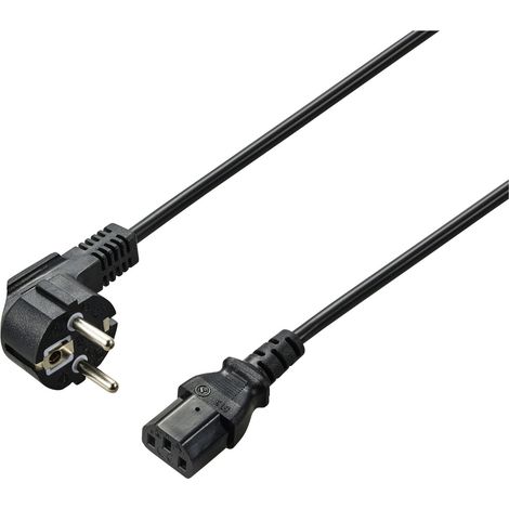 Renkforce Kaltgeräte Anschlusskabel [1x Schutzkontakt-Winkelstecker - 1x Kaltgeräte-Stecker C13] 0.7 (1/3)