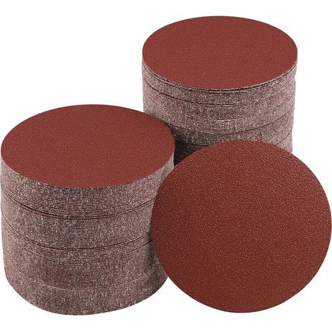 100 Schleifscheiben, 125 mm, Körnung 80, ohne Löcher, Aluminiumoxid, für Exzenterschleifer (1/5)