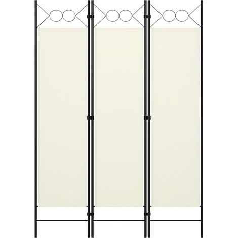Cloison de séparation 3 panneaux, Paravent sur Pied, Séparation de pièce, Cloison mur écran Blanc crème 120x180 cm GHJ68853 (1/5)