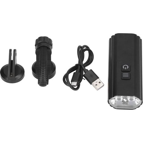 Phare avant de vélo, 5 modes d'éclairage, chargement USB, haute luminosité, large portée d'éclairage, pour une utilisation en extérieur. (1/5)
