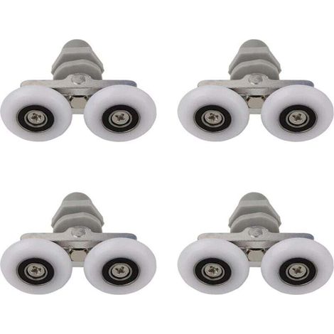 Roulettes Doubles pour Porte de Douche Roulettes pour Porte de Douche Roulettes Coulissantes Porte Salle de Bain Douche Rouleau de Douche de Rechange,Pièces de rechange pour salle de bain 23mm-Crezuo