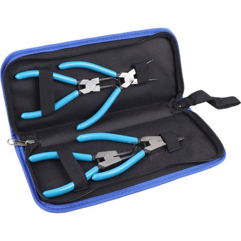 Pince à circlips 4 pièces 15 cm, bec droit et courbé interne externe, jeu de pinces pour anneaux de retenue (1/5)