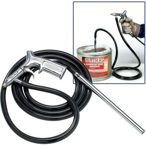 CLARKE AIR SANDBLASTER SAND BLASTING GUN & PICKUP PIPE HOSE SHOT BLASTER KIT SB4