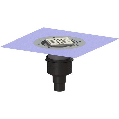 Siphon de sol/plafond Ecoguss DN 50, vertical, Variofix, grille design
