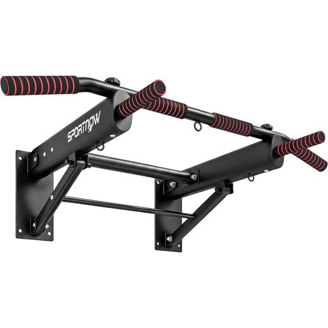 Barre de traction murale pliable 120 kg en acier noir OKMYHOME (1/5)