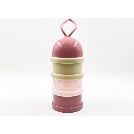 Milchspender – Tragbarer Milchpulverspender mit 4 Fächern und Ausgießer – Stapelbar – Geeignet für Snacks – Milchpulver – Snacks – Hellblau – Größe 25 (1/4)