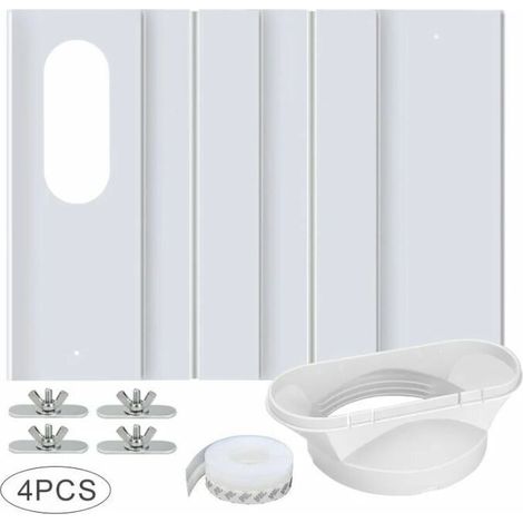 Kit per finestra del condizionatore d'aria portatile, con giunto universale, pannello in PVC rinforzato regolabile, guarnizione per finestra, kit di sfiato per finestra AC scorrevole per tubo di scari