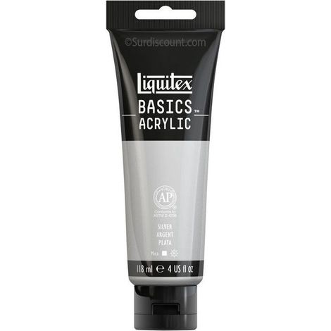 Peinture Acrylique en tube argent 118ml - Liquitex Basics (1/2)