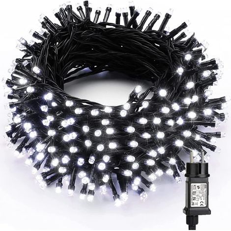 Guirlande Lumineuse Sapin de Noël, 30M 300 LED Lumière Noël Extérieur Intérieur Blanc Froid 8 Modes Etanche Fairy Lights pour Fête Arbre Mariage Hôtel Maison Anniversaire Décoration, Fil Vert(Blanc fr (1/5)