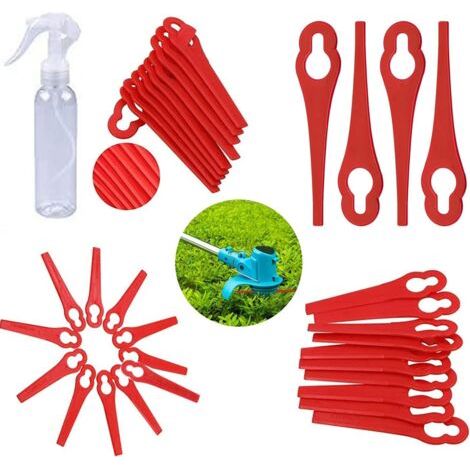 Lot de 150 Lames en Plastique de Rechange pour Coupe Bordure Florabest LIDL, Lames de Coupe en Plastique de Remplacement, Lames de Grass Trimmer Brush Cutter, Gros Trou 10mm Petit Trou 5mm (10X5mm) (1/5)