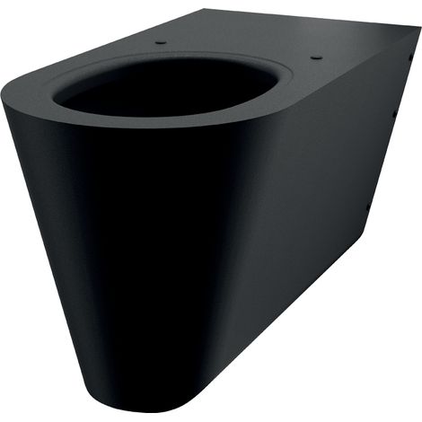 Delabie WC 700 S wandh. Anschluss von hinten Edelstahl Werkstoff 1.4301 matt schwarz - Barrierefreie Ausführung