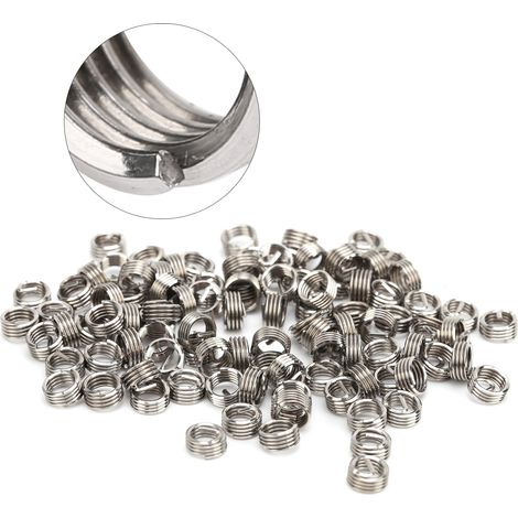 100 inserts M5x0.8x1D taraudage réparation douille filetée protection fil outil kit fixation quincaillerie manchon acier (1/5)