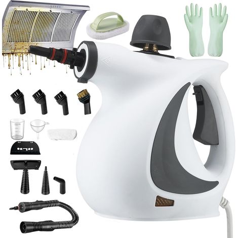 Nettoyeur à Vapeur Aquanevo, Nettoyeur Vapeur à Main de 1050 W, 2,6 à 3,2 Bars, Steam Cleaner Avec Buse Vapeure Orientable à 360° Pour La Maison, La Voiture, Sols, Canapés (Blanc) (1/5)