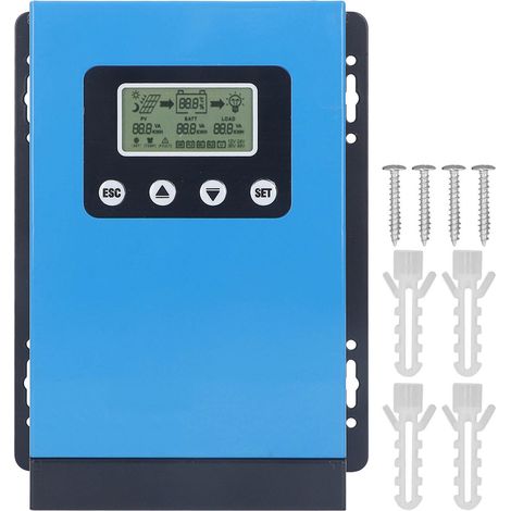 Regolatore di carica solare MPPT 12V 24V 36V 48V, con identificazione automatica, display LCD e portata di 30A. (1/5)