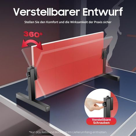 Planche de tennis de table rebond avec 8 planches en caoutchouc, angle réglable à 360 °, planche de retour pour tennis de table en intérieur