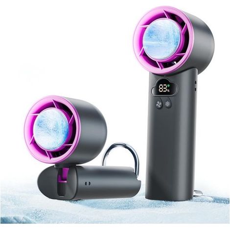 Mini ventilador portátil recargable - Ventilador de bolsillo mejorado 2025 - Ventilador de bolsillo turbo de alto rendimiento de 13.000 RPM, batería de 24 horas de duración, alta velocidad (1-100) - M