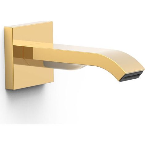TRES 20718107OR COMPLEMENTOS DE GRIFERÍA Caño Fijo De Pared con Salida En Cascada Color Oro 24K - ref: 20718107OR