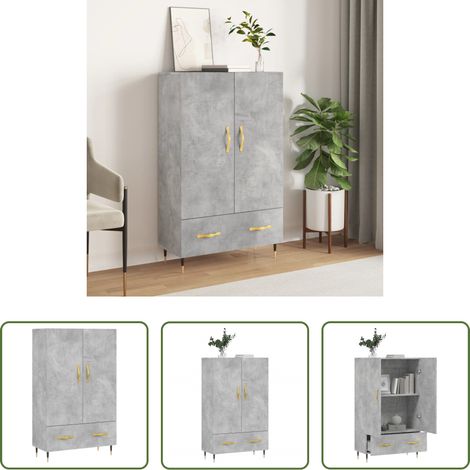 vidaXL Schrank Holz - Highboard Betongrau 69,5x31x115 cm Holzwerkstoff (1/5)